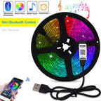 5V USB RGB LED Strip Light Remote Control 5050 30LED/m 5m 10m Lights Tape TV Backlights Home Decoration 0.5/1/2/3m Black PCB