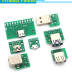 Micro Mini USB USB A Male USB 2.0 3.0 A Female USB B Connector Interface to 2.54mm DIP PCB Converter Adapter Breakout Board