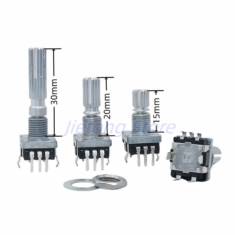 1pc EC11 Encoder Rotary Switch With Push on Switch Audio Digital Switch 20/30 Positions 15/20 Pulses 5Pin 15/20/30MM Plum Shaft