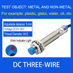 AUCHTEL M12 Capacitive Proximity Switch Level Sensor Detects Metal Liquid In Plastic Feed LJC12A3-A Series Shielded Unshielded