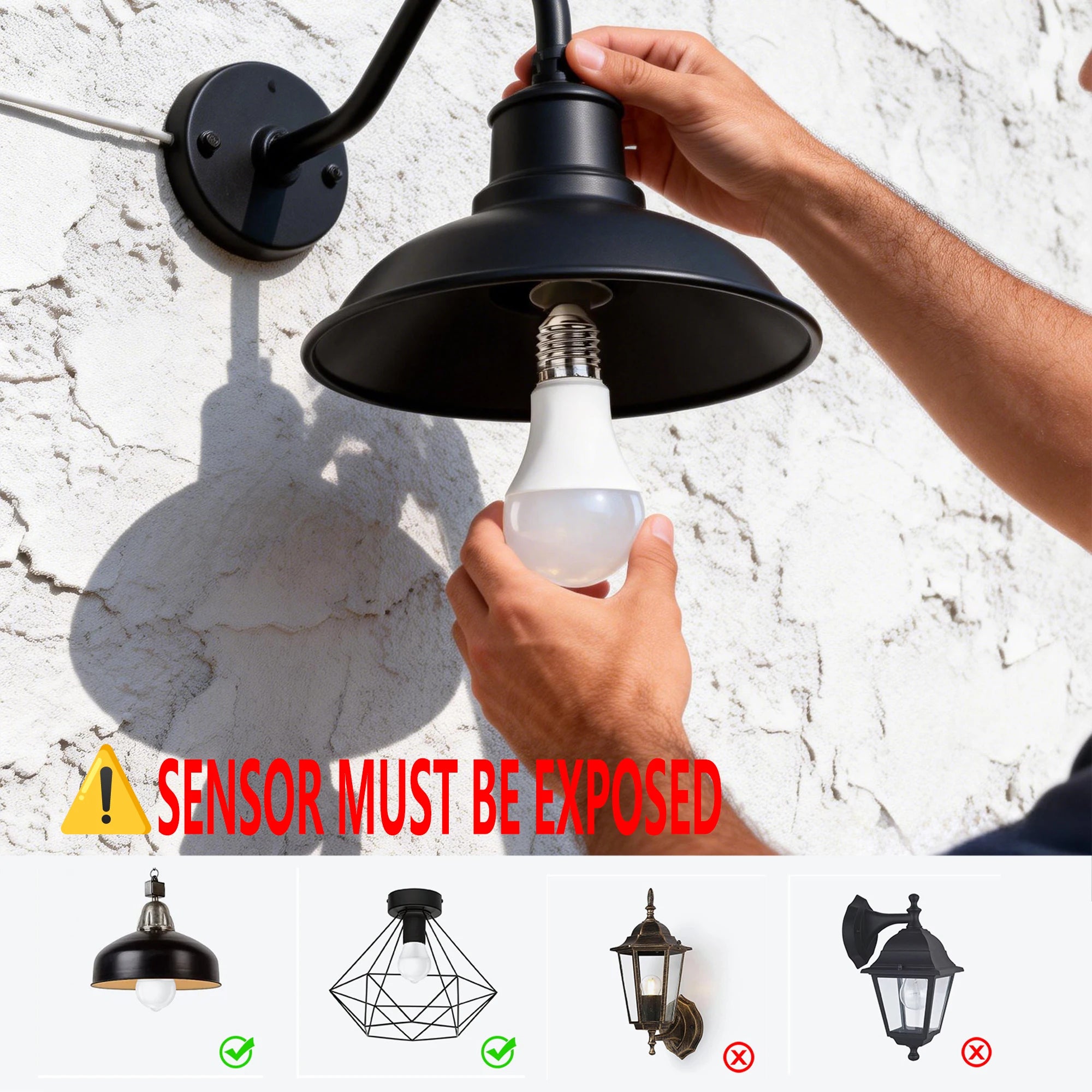 5/10 PACK 9W 12W Motion Sensor LED Bulbs E27 AC 80-265V Auto Dusk ON Dawn OFF Cold Warm Light for Garden Porch Outdoor Lighting