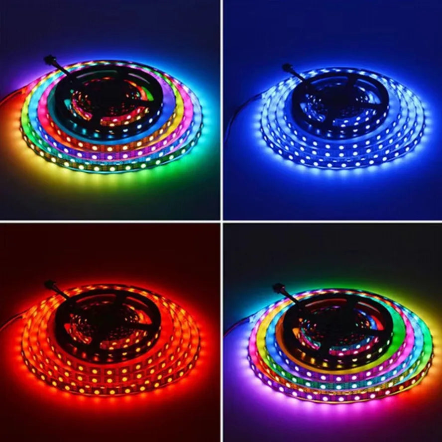 WS2811 SM16703 5050 RGBIC Led Lights DC12V 24V RGB Led Strip Light IP65 IP68 Waterproof Smart Pixels Magic Light Black White PCB