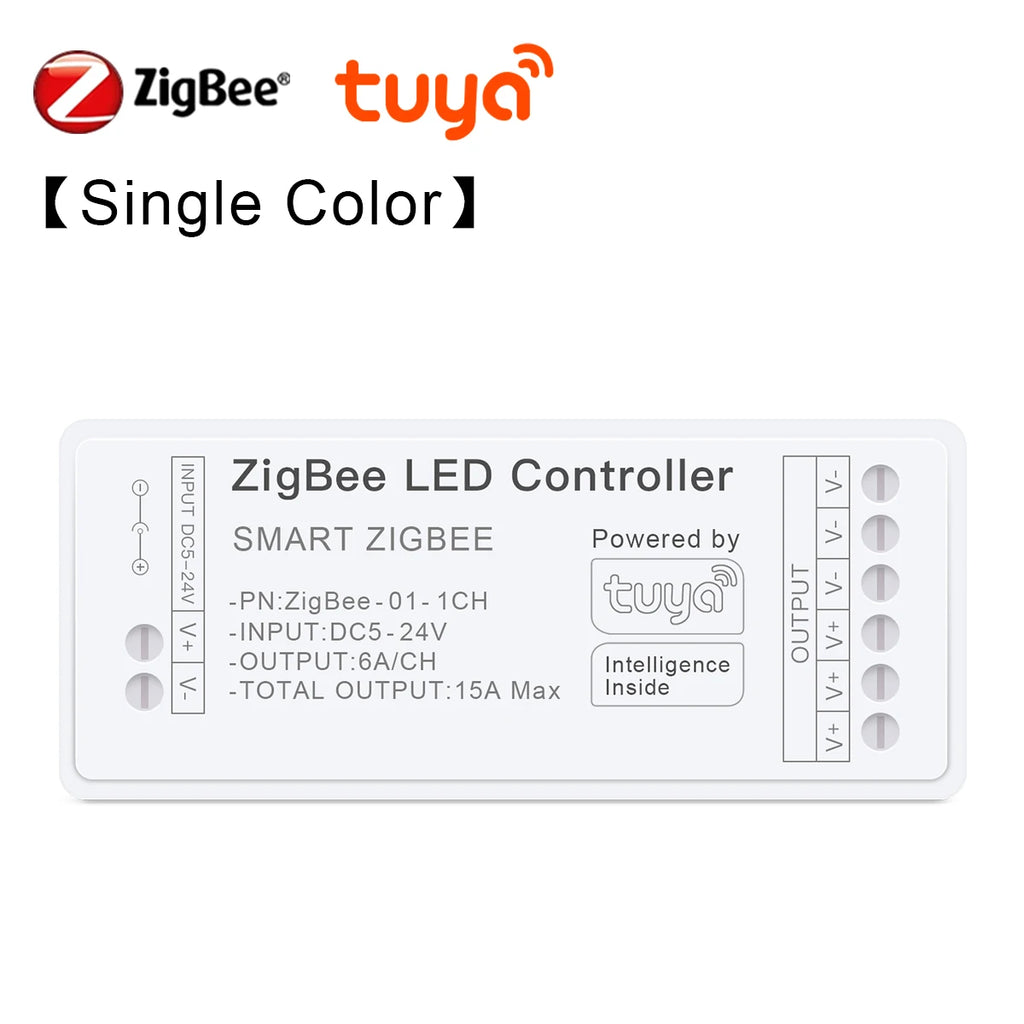 WiFi LED Strip Lights Switch LED Controller Zigbee 3.0 DC5V-24V Tuya CCT RGB RGBW RGBCCT COB Neon Tape Dimmable Smart Dimmer