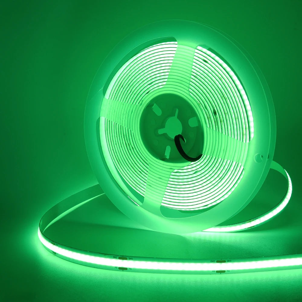 DC 5V COB LED Strip Light With USB 2PIN Wire DC Plug 8MM 320LED High Density Flexible Tape 3000K 4000K 6000K Warm Natural White
