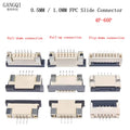 10PCS FPC Connector 0.5mm/1.0mm Pitch Drawer type Upper/ Bottom contact Type Socket FFC Flat Cable Socket 4P 5P 6P 8P 10P-60Pin