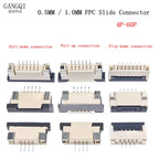 10PCS FPC Connector 0.5mm/1.0mm Pitch Drawer type Upper/ Bottom contact Type Socket FFC Flat Cable Socket 4P 5P 6P 8P 10P-60Pin