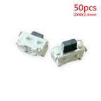 50PCS 2X4 Mini With Pillar Side Press Type Tact Switch 2*4*3.0/3.2/3.3/3.4/3.5/3.8/4.0mm DC12V 50mA Tablet MP3 Accessories