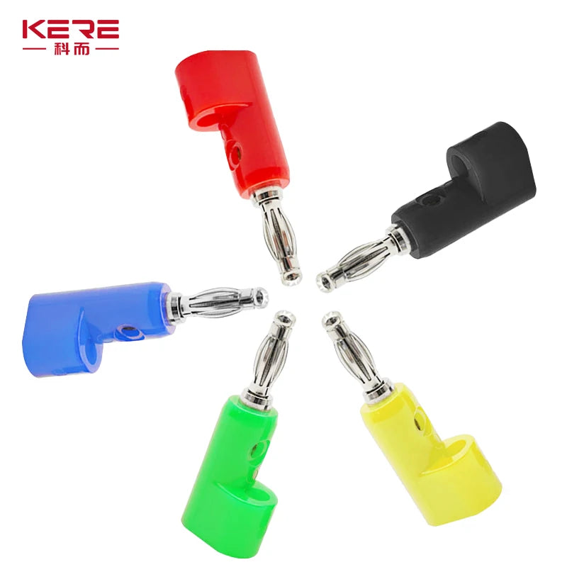 40pcs/4mm Adaptor Electrical Connecting Bending L Shape Banana Jack Plug Socket for Binding Post Test Terminal Connector