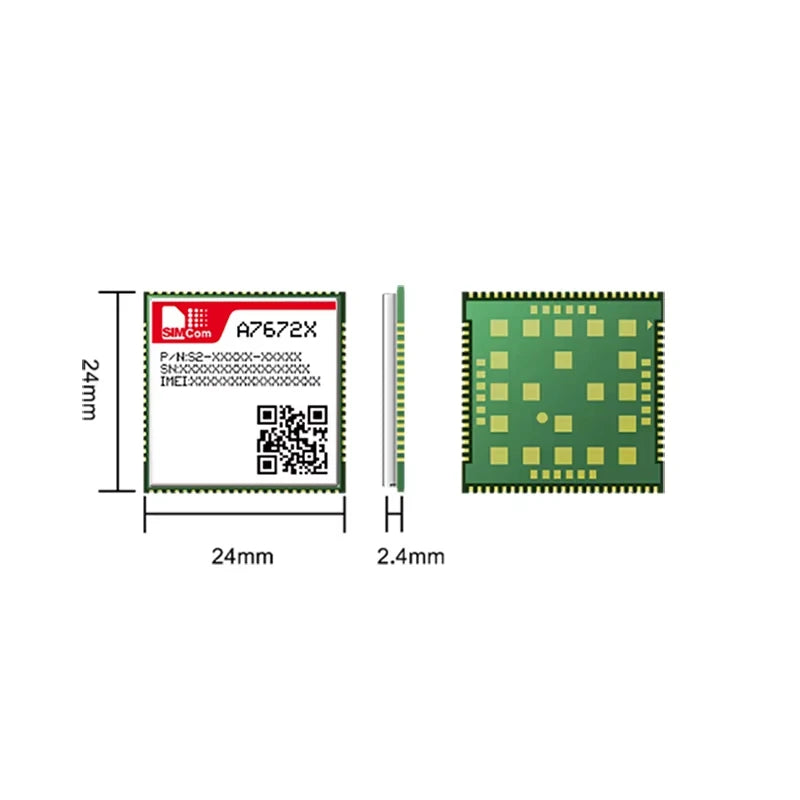 SIMCOM A7672E LTE Cat1 Module A7672E-LASE A7672E-FASE 4G LCC+LGA LTE-FDD/GSM/GPRS/EDGE Compatible with SIM7000E SIM7070E SIM800F