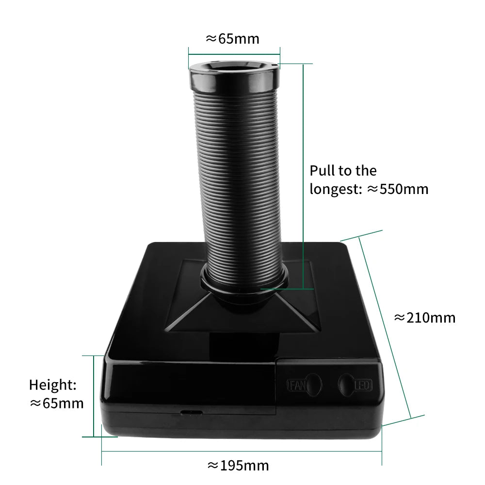 LUXIANZI 220V Tabletop Solder Iron Smoke Absorber With LED Light ESD Fume Extractor Filter Screen Smoking Instrument