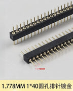 1/5pcs Round Hole Pin Header 1.27/2.0/2.54MM Pitch Row Female/Male Single Row 1x40P / 2x40P Double Row Pin Round Pin Gold Plated