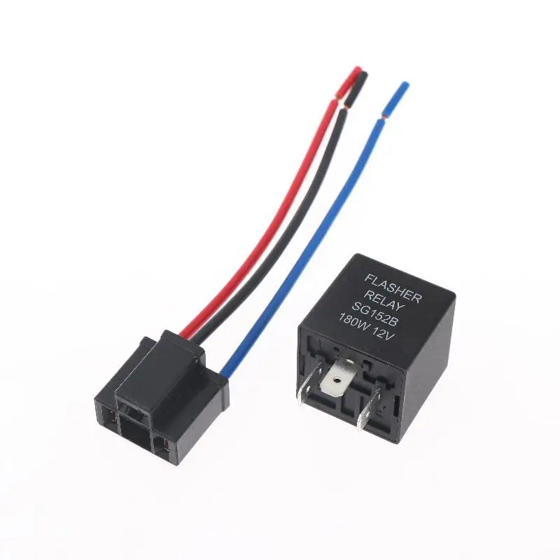 1 Set 12V 24V Car Motorcycle Steering Relay Car Flasher Relay For Turn Signal Lights 3Pin LED Flasher Relay With Socket