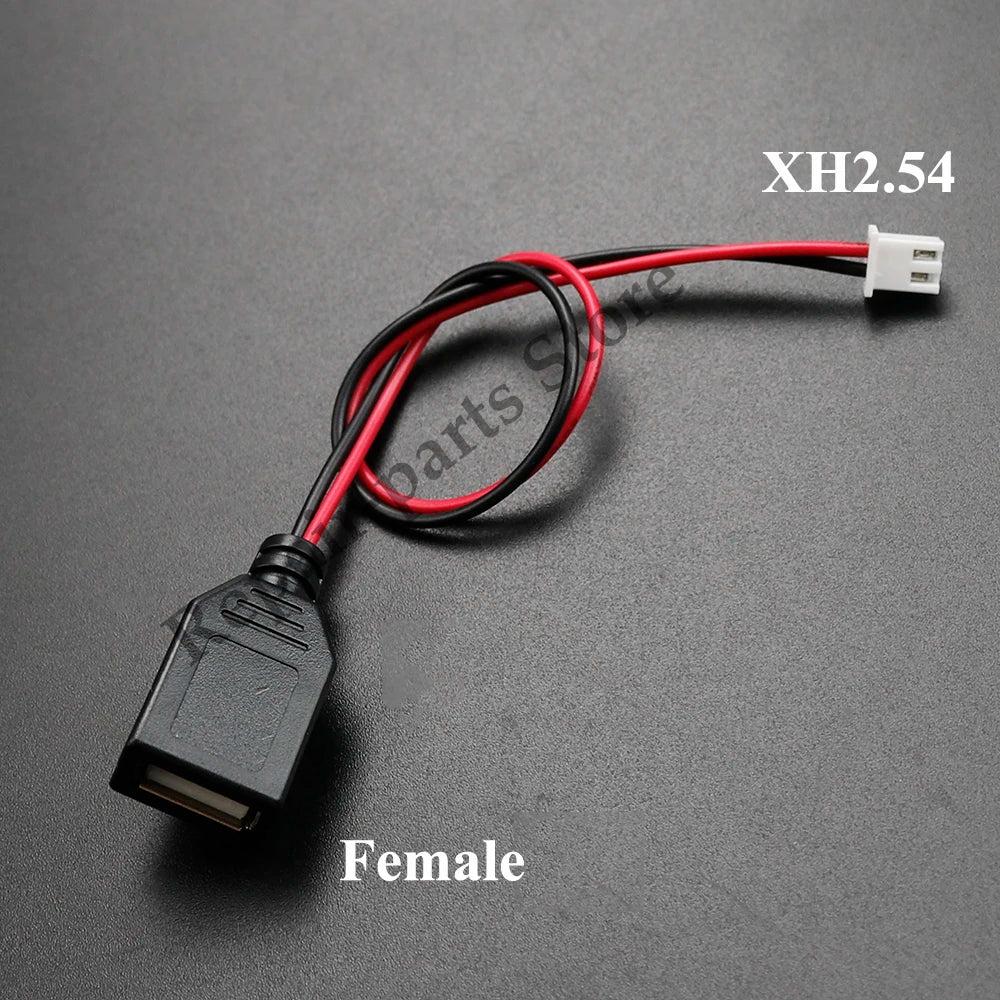 1 Piece USB Male and Female Head to XH2.54-2P Terminal Wire, 2-Core Power Cable, USB Socket to PH2.0 Terminal Adapter Cable