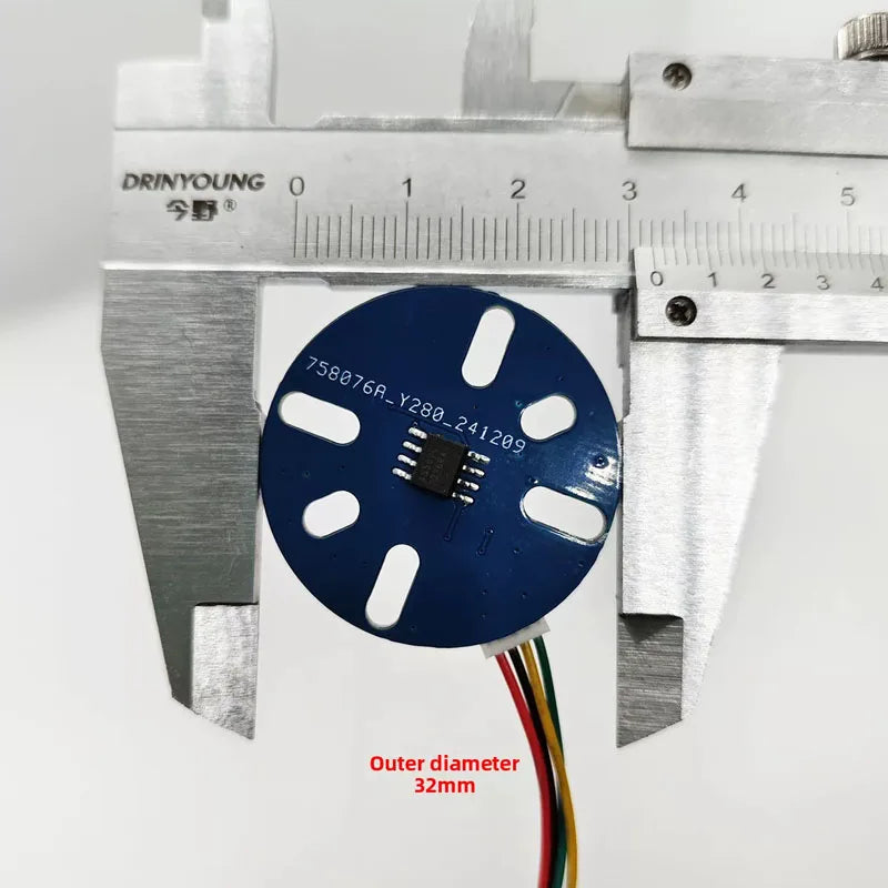 AS5600 12-Bit High Precision Magnetic Encoder Module I2C Angle Speed Sensor with Radial Magnet and Mounting Holes for FOC