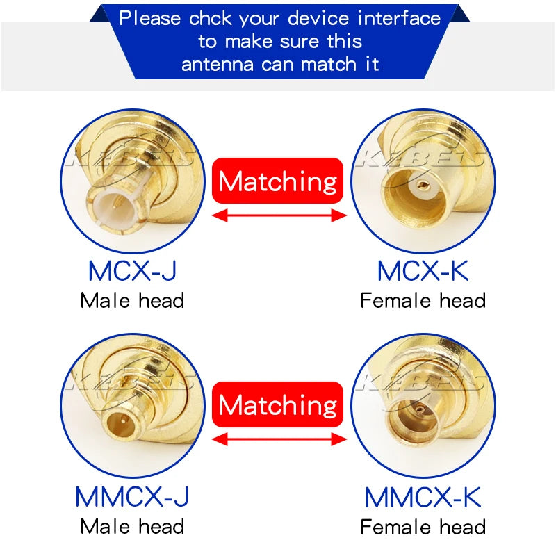 1Pcs SMA to MCX/MMCX Adapter MMCX to SMA Male Plug & Female Jack Straight RF Coaxial Antenna Connector Kit High Quality KEBEIS