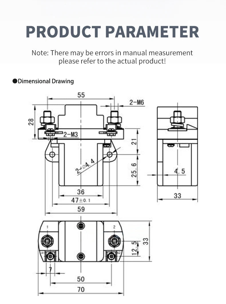 DC Contactor 12V 24V 36V 48V 60V 72VV Power Relay 100A Forklift Normally Open Noramlly Closed QZJ100A