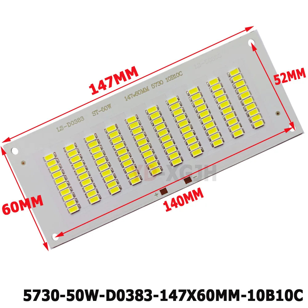 SMD5730 LED Chip PCB Light Source Long Aluminum Lamp Plate 20W 30W 50W100W Watt Diy Floodlight Outdoor Retrofit Lamp Board Acces