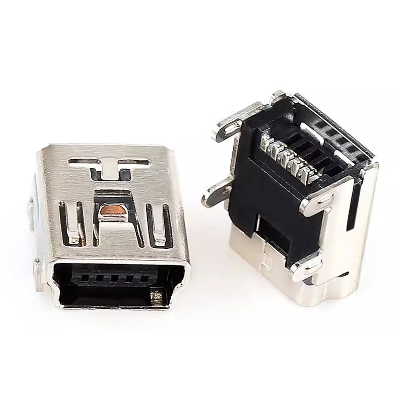10PCS Mini USB SMT SMD DIP 5 Pin Female Mini Type B Socket Connector Plug Straight DIP Jack Tail Connector Plug-in MINI USB