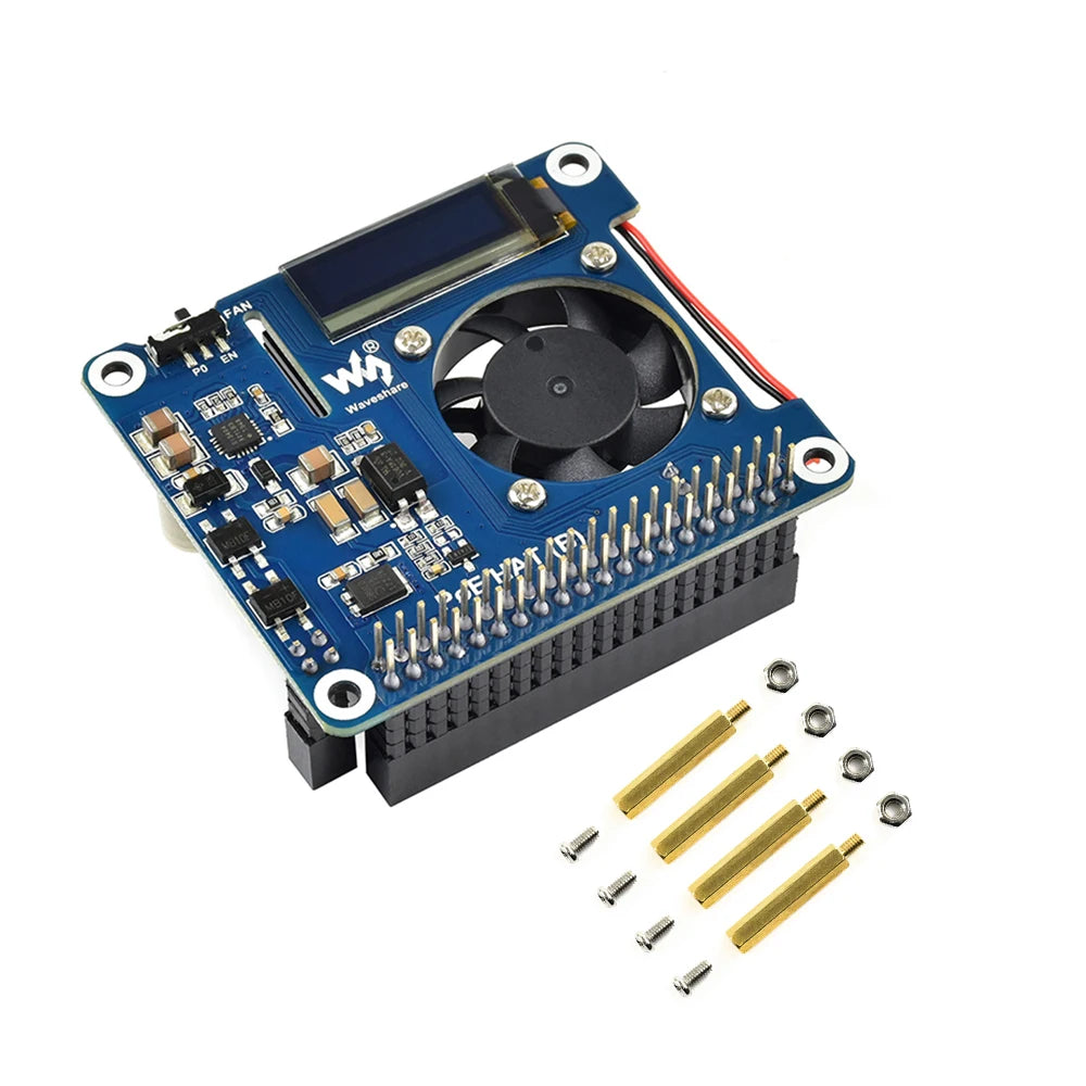 Raspberry Pi Power Over Ethernet Expansion Board PoE HAT 802.3af With Cooling Fan Temperature OLED For Raspberry Pi 3B+ 4B