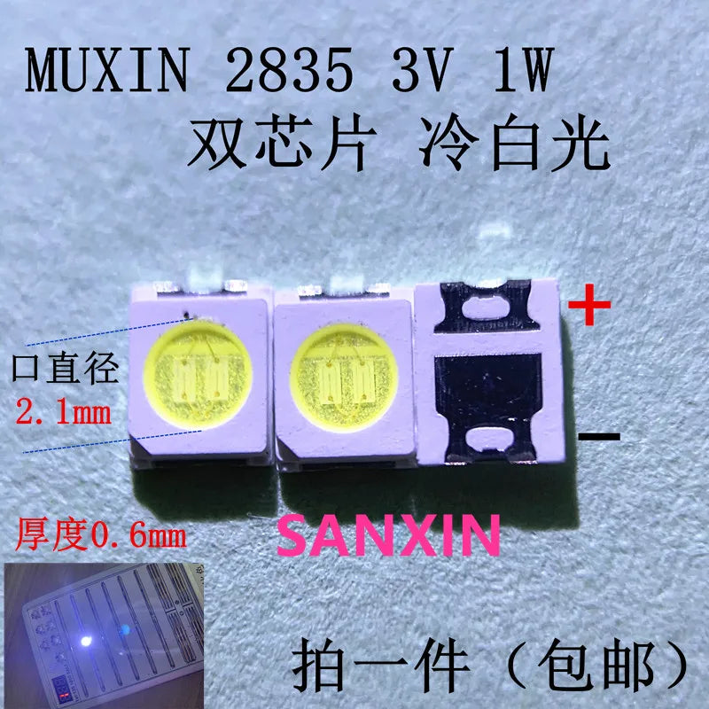 1000pcs 2835 3528 repair LED LCD TV backlight beads MX SEOUL JF 1W-2W 3V 6V cold white light commonly used