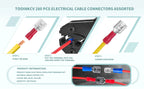 Automotive Insulated Crimp Terminals Kit, Male Female Spade Ring Fork Butt Lugs, Assorted Electrical Wire Connector Set for Car