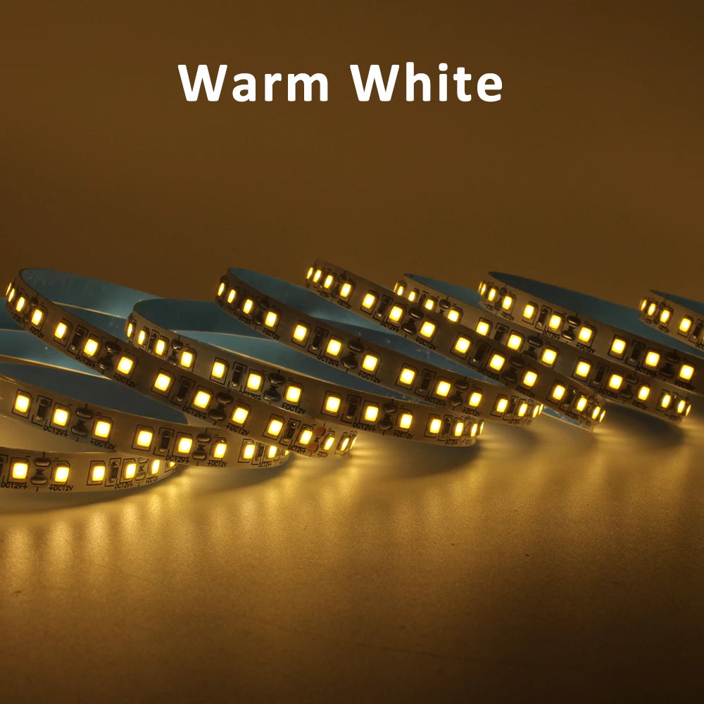 12V 2835 LED Strip Light 120LEDs/M Red Green Blue Yellow Warm WhiteTape Ribbon High Brightness 8mm Lamp For Room Decor Lighting