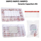 300PCS 960PCS 3600PCS Electronic Components Package Capacitor Assorted Samples DIY Kit Ceramic Capacitors Kit