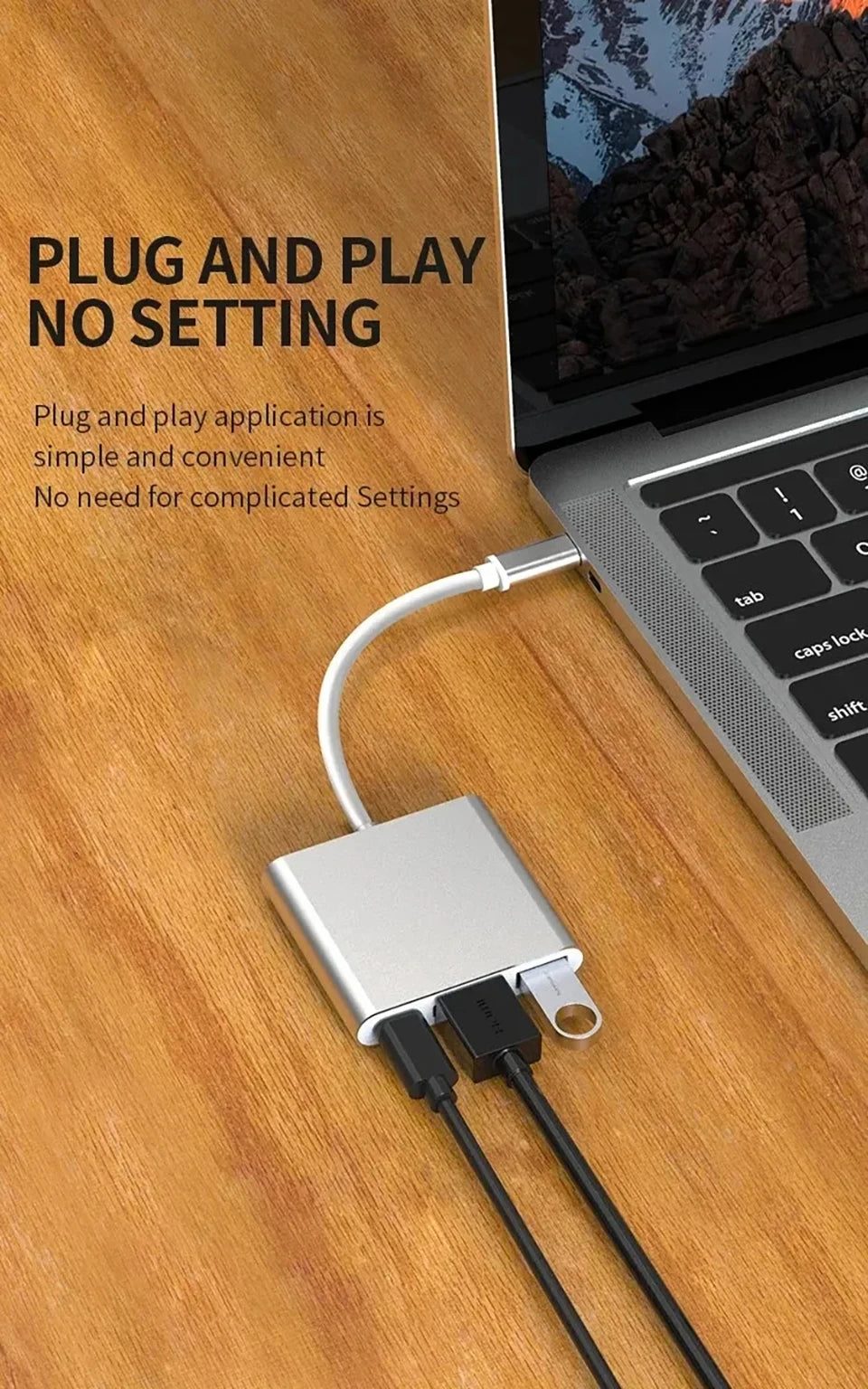 3 IN 1 3.0 USB Multi-function HUB For Samsung Galaxy S23 S22 Ultra Type-C To HDMI Adapter Note 20 10 iPhone 15 16 5G OTG Adapter