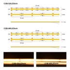 UL Listed COB LED Strip Light 320 480 LEDs/m 16.4ft High Density Flexible Tape Ribbon 3000-6500K RA90 Led Lights DC12V 24V