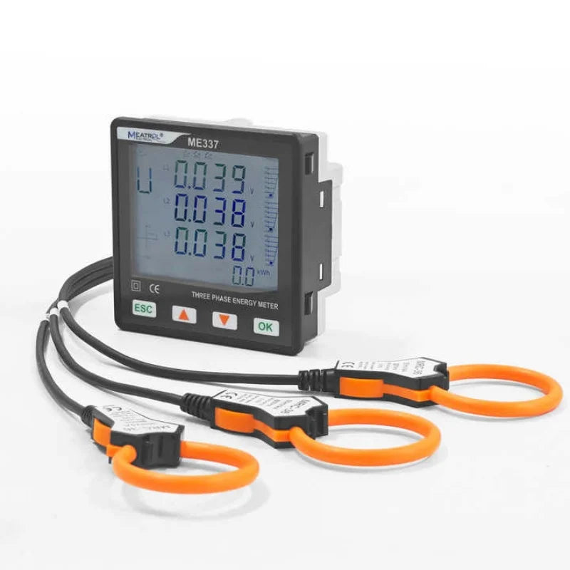 Three Phase Multi-function Smart Meter ME337 RS485 Rogowski coil LCD Digital Power Energy Panel meter