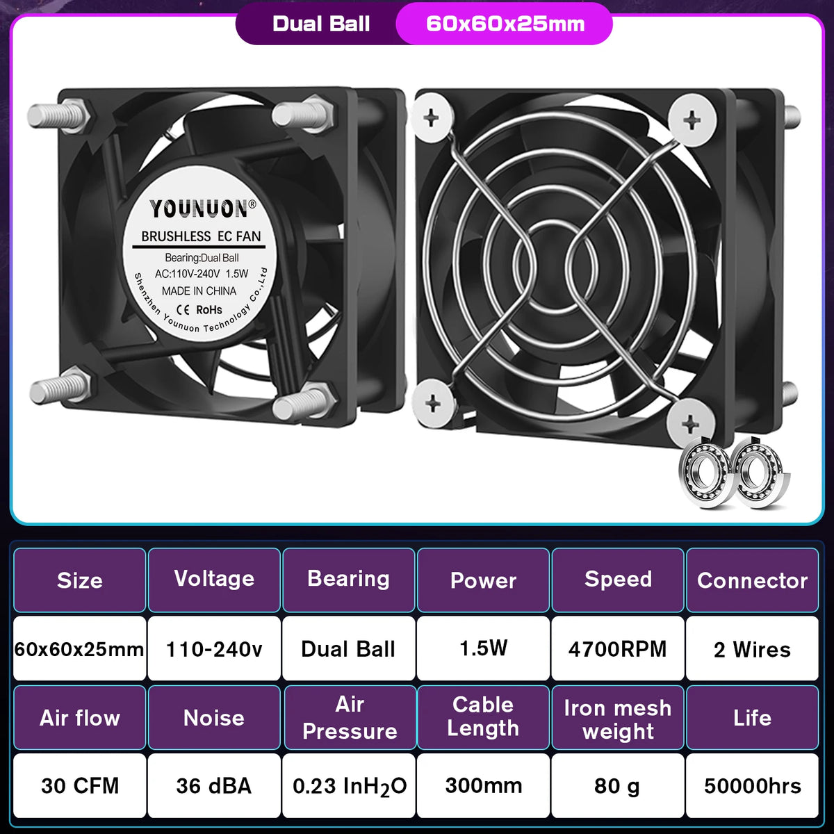1PCS EC Brushless Fan 6025/8025/9225/12025/12038/12032 AC 110V 115V 120V 220V 240V Cooling Cooler Fan AC Axial Fan