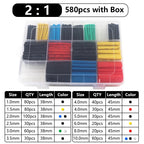 102-750pcs 2:1 Thermoresistant Tube Heat Shrink Wrapping Kit Assorted Wire Cable Insulation Sleeving 3:1 Heat Shrink Tube Set