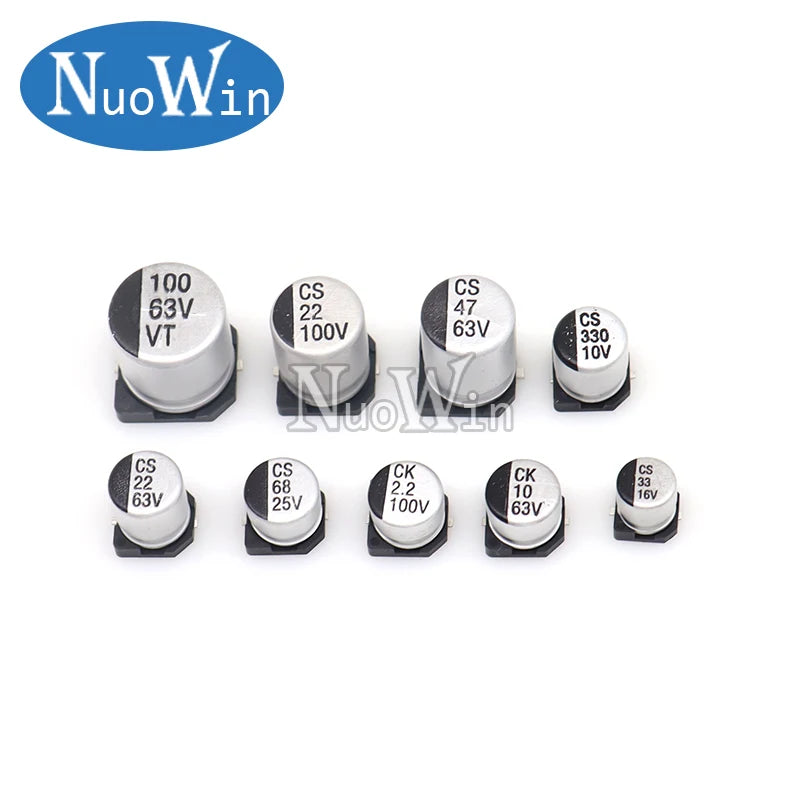 10PCS SMD Aluminum Electrolytic Capacitor 10V/16V/25V/35V/50V 0.47UF 2.2UF 10UF 33UF 68UF 100UF 220UF 330UF 470UF 1000UF