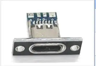 10pcs Type-C USB Jack 3.1 Type-C 2/4 Pin Female Connector Jack Charging Port USB 3.1 Type C Socket with Fixing Plate