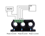 3ph AC Current Transmitter 4-20mA 0-20mA 0-5V 10V RS485 Output 3-phase Current Mutual Sensor Perforated Hall Current Transducer