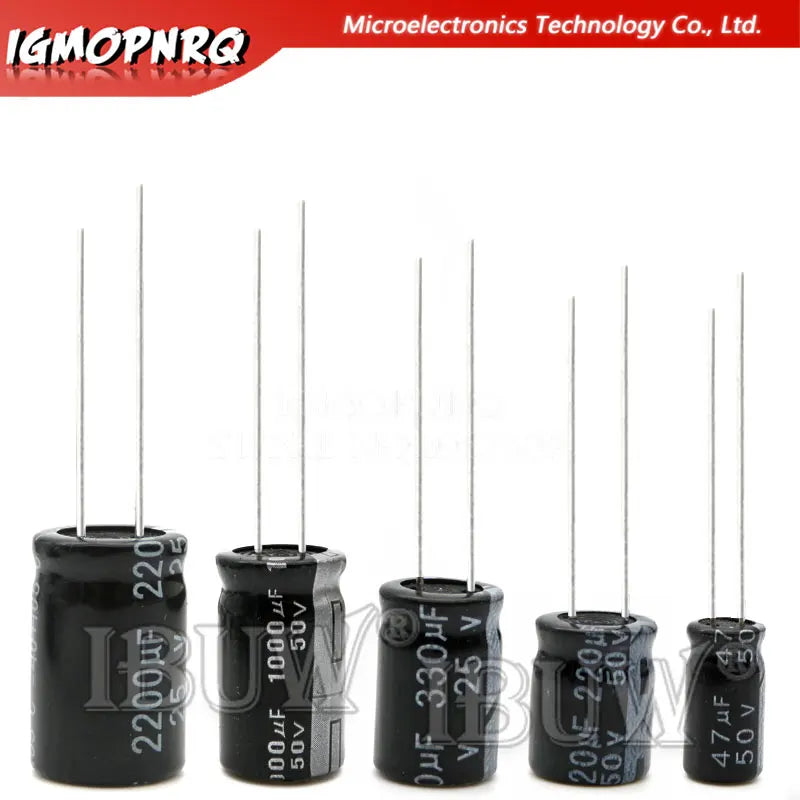 Electrolytic capacitor 6.3V 16V 25V 35V 50V 63V 200V 400V 450V 10UF 22UF 47UF 100UF 220UF 330UF 470UF 1000UF 0.1UF 0.22UF