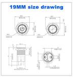10A 15A 20A waterproof high current metal button switch 16MM19MM22MM automotive LED self-locking reset switch 3V5V6V12V24V220V