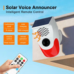 120db Solar Infrared Motion Alarm Sensor Remote Control Siren Strobe Light DIY Voice Announcer Outside Weatherproof PIR Sensor