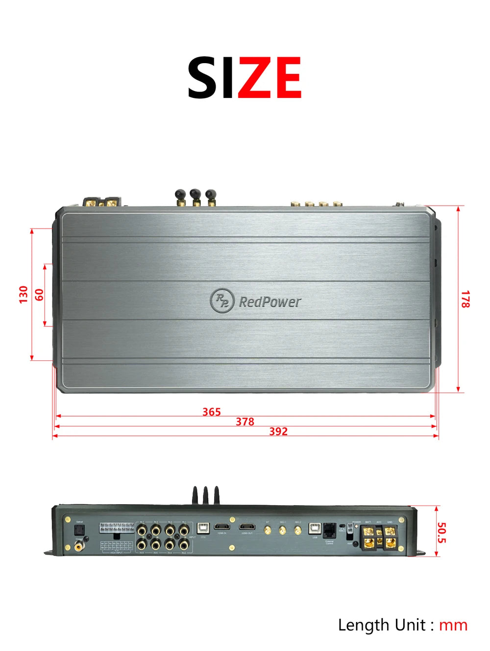 120W X12CH YAKUZA Car DSP Amplifier with HDMI Optical Coaxial Input Процессорный усилитель RedPower