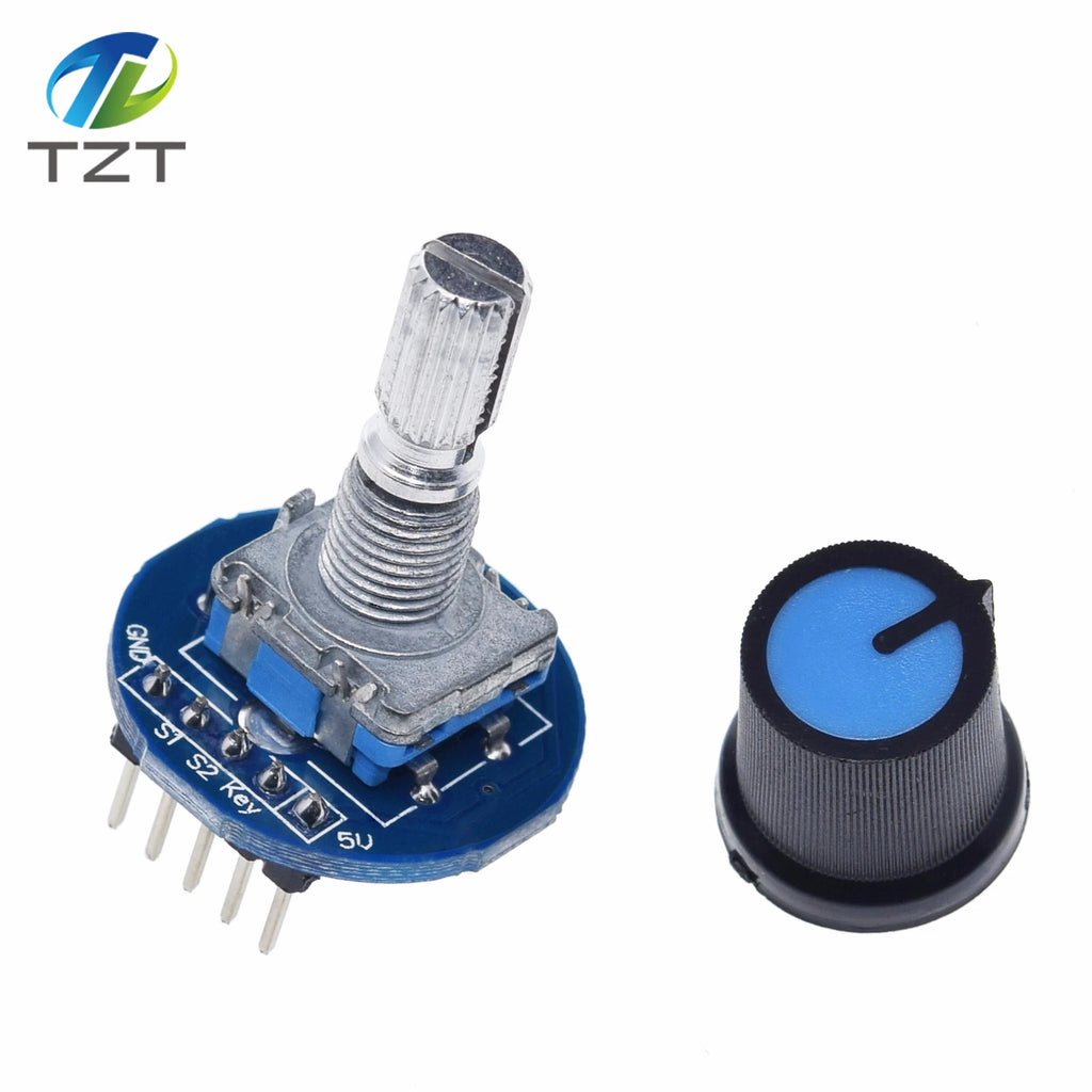 DIYTZT 1/3PCS Rotary Encoder Module for Arduino Brick Sensor Development Round Audio Rotating Potentiometer Knob Cap EC11
