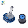 DIYTZT 1/3PCS Rotary Encoder Module for Arduino Brick Sensor Development Round Audio Rotating Potentiometer Knob Cap EC11