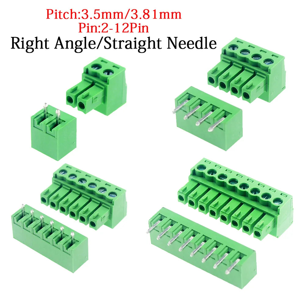 10/5 Pairs Pitch 3.5mm 3.81mm Terminal Block Connector 2EDG 2-12 Pin Pcb Screw Connector Terminal Block 2EDG Socket PCB Screw
