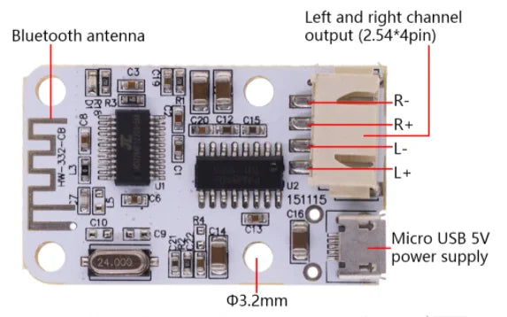 PAM8403 3W+3W Wireless USB Power Bluetooth 4.0 Module 2*3W Audio Receiver Steady Digital AMP Amplifier Board Bluetooth Module