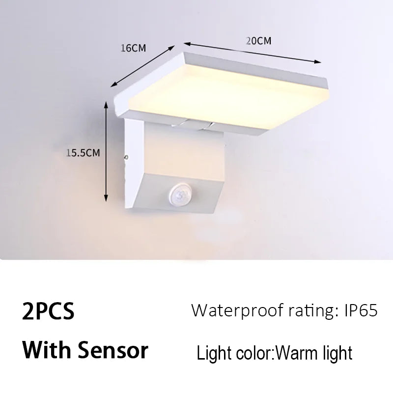Modern Outdoor Wall Lamp LED Waterproof IP65 Sensor Wall Lights Garden Courtyard Balcony Corridor Porch Bedroom Indoor Lamps