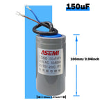 CD60 P2 250V AC 50/60Hz Starting Capacitor Startup Aluminum Shell Paper Core 75uF 100uF 150uF 200uF 250uF 300uF