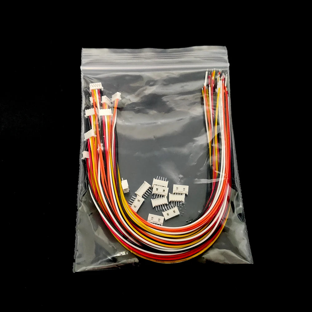 10 Sets JST 1.25mm Pitch Wire Connector Kit, Male/Female Plug & Socket Cable (2-10 Pin) with 28AWG Wire (10/20/30cm)