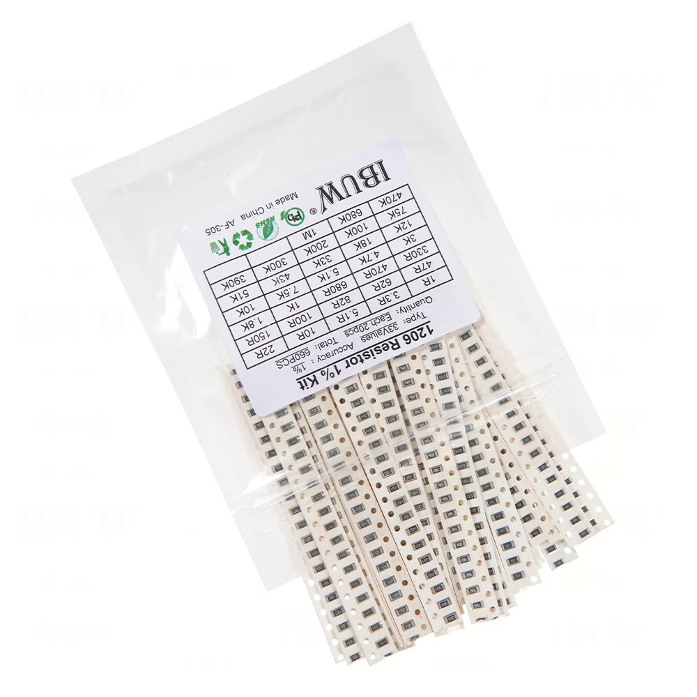 660pcs 200pcs 720pcs 4000pcs 0402 0603 0805 1206 1210 2512 smd resistor kit igmopnrq assorted kit 10k 100k 1k 1r 100r 220r 1% 5%