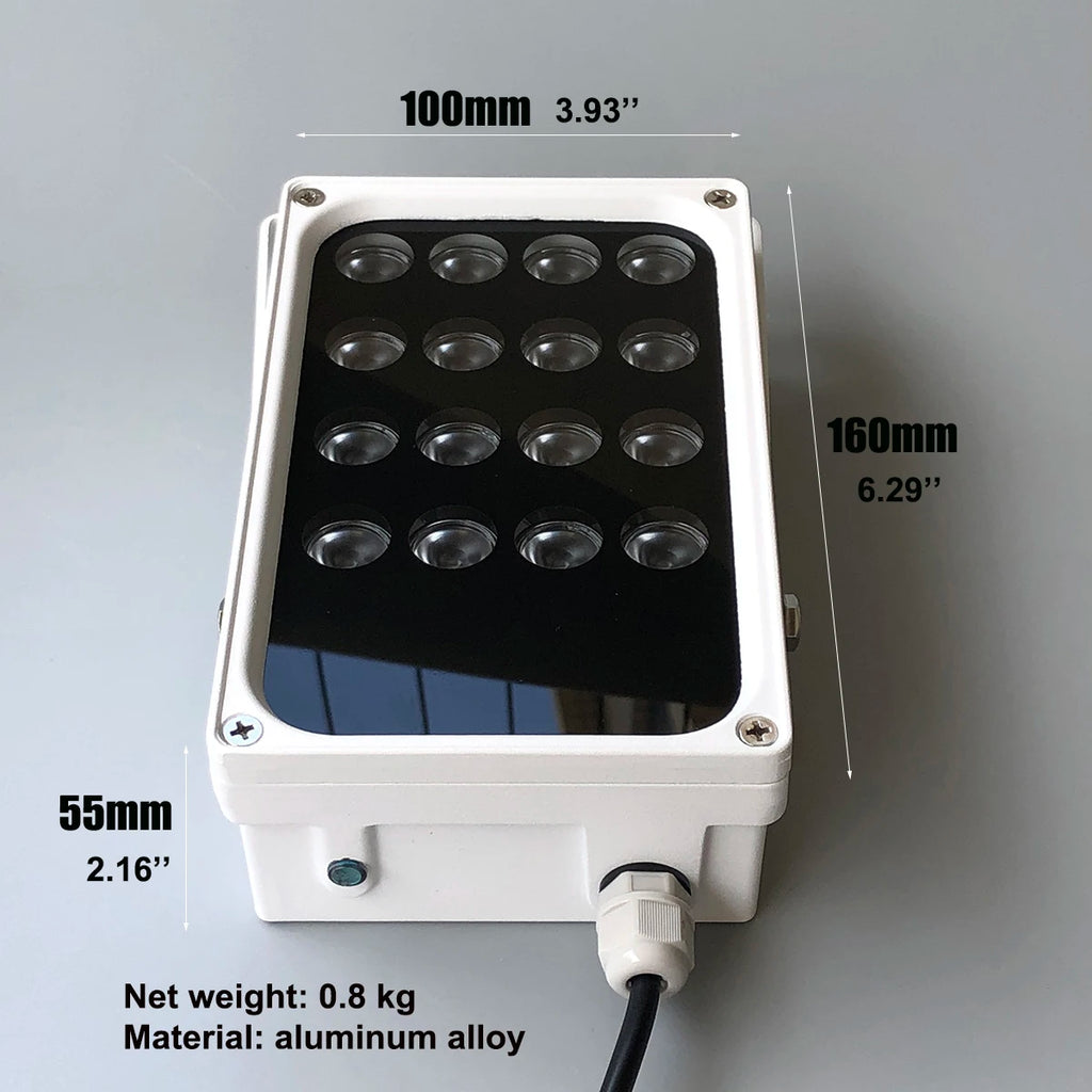 940nm AC110V~220V / 12V DC Outdoor IP66 Invisible Infrared Lights Night Vision IR Fill  Lamp For Security Camera