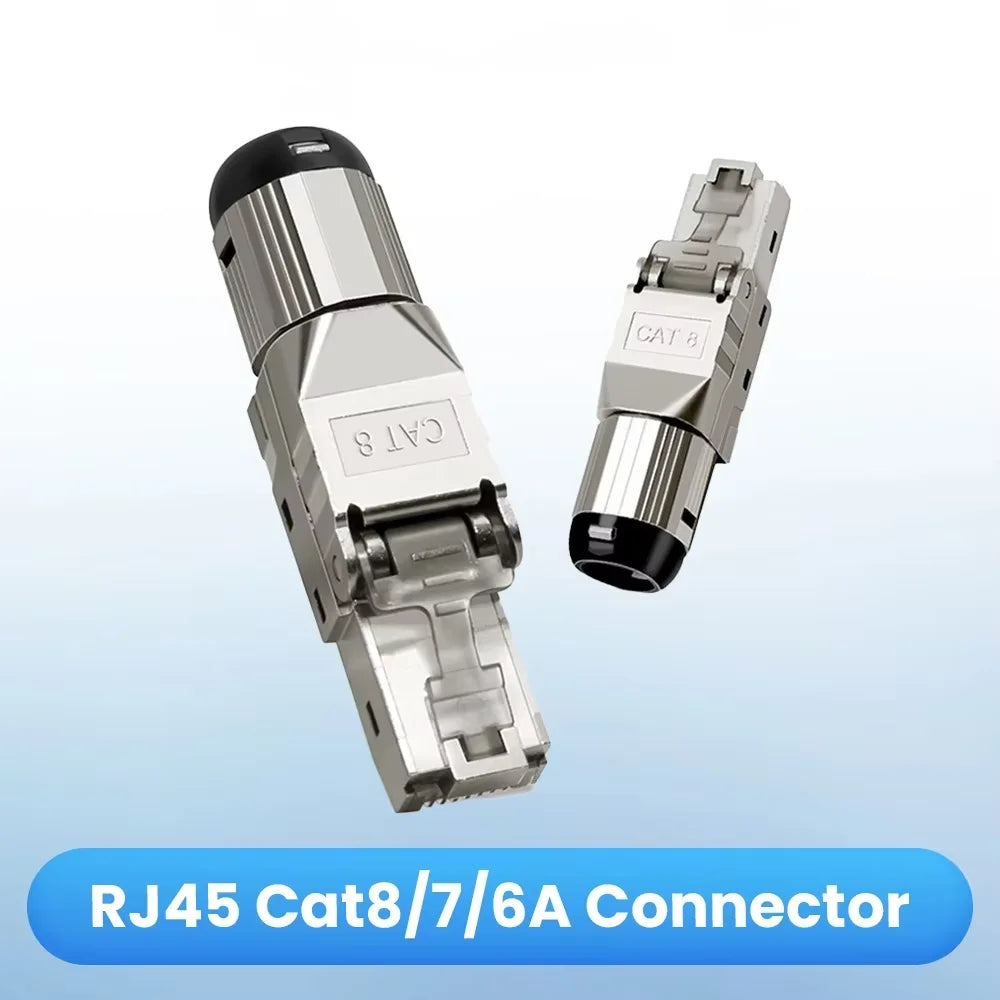 2000MHz 40G Professional RJ45 Cat8 Cat7 Cat6A Shielded Toolless Modular Termination Plug for 22AWG 24AWG Cable Kit Set