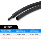 1~10m Glued 4:1 Heat Shrink Tubing 4mm - 72mm Black Double Wall Adhensive Polyolefin Lined Wire Cable Repair Sleeving Wrap